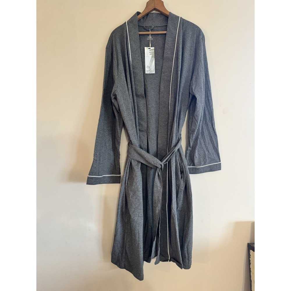 NWT Sioro Gray Robe Xl 100% Cotton Clean Read Women's Men's Bath Pajamas Lounge